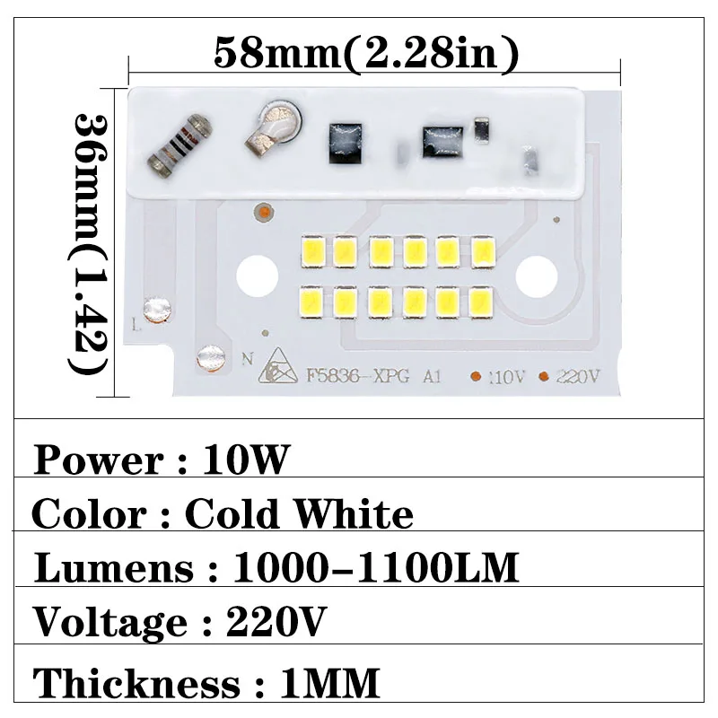 10 Вт 20 Вт 30 Вт 50 Вт 100 Вт чип для светодиодной лампы SMD2835 бисера Smart IC AC220V DIY для наружного прожектора холодный белый теплый белый для DIY