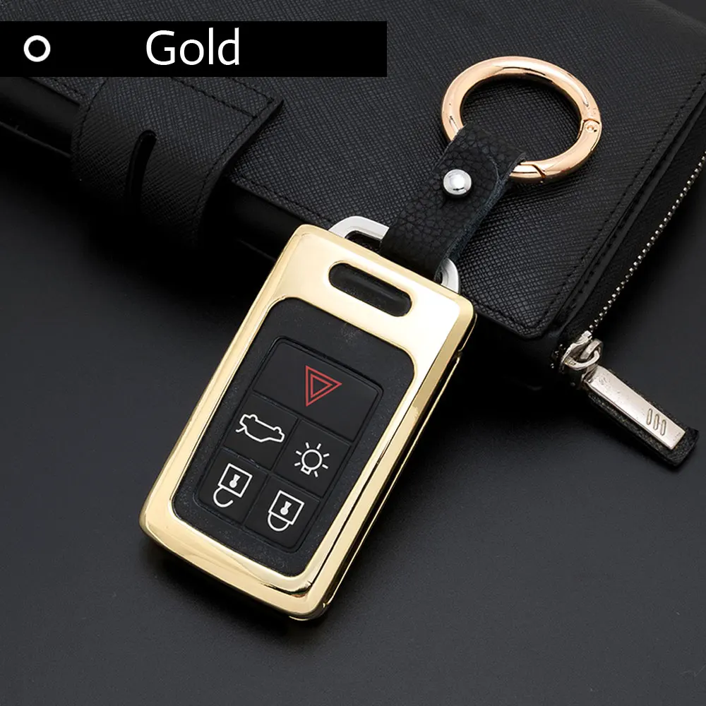 Volvo V50 S40 C70 C30 keyless Leather Case in Black Color