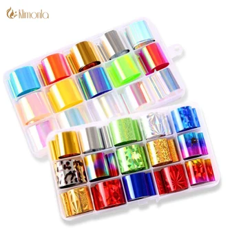 

10pcs/15pcs Laser Starry Sky Nail Art Design Transfer Stickers Holographic Nail Foil Colorful Nail Decorations Nail Beauty Tools