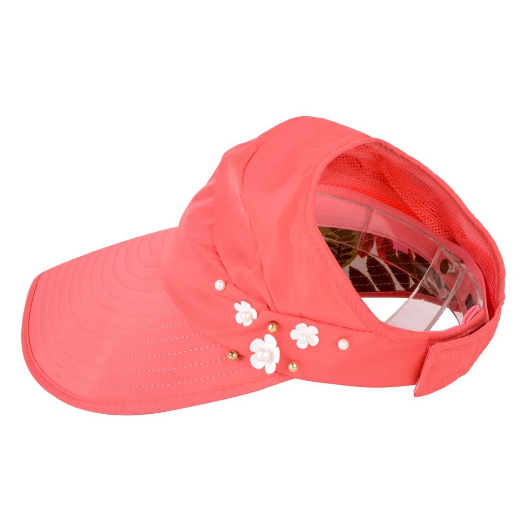 Summer Wide Brim Hat Visor Cap Foldable Fower Beach Sun Hat Women Outdoor Anti-UV hats BBYES