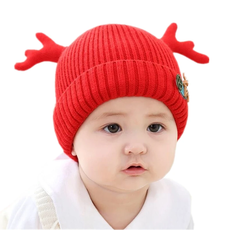 Baby kids girl beanie hat cap for winter warm thickened crochet knit