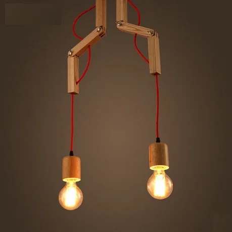 Nordic Loft Style Wooden Droplight Modern Edison Pendant Light Fixtures For Dining Room Hanging Lamp Indoor Lighting Lampara