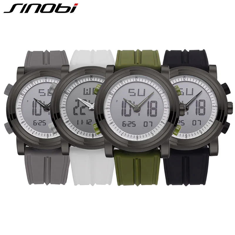 Relogio Masculino SINOBI Спортивные Цифровые кварцевые наручные часы водонепроницаемые