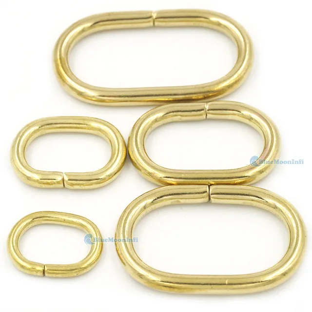 2 5 10 Pcs Lot Brass Loop Oval Ring Clips Leather Use For Webbing 2 5 10 Pcs Lot Brass Loop Oval Ring Clips Leather Use For