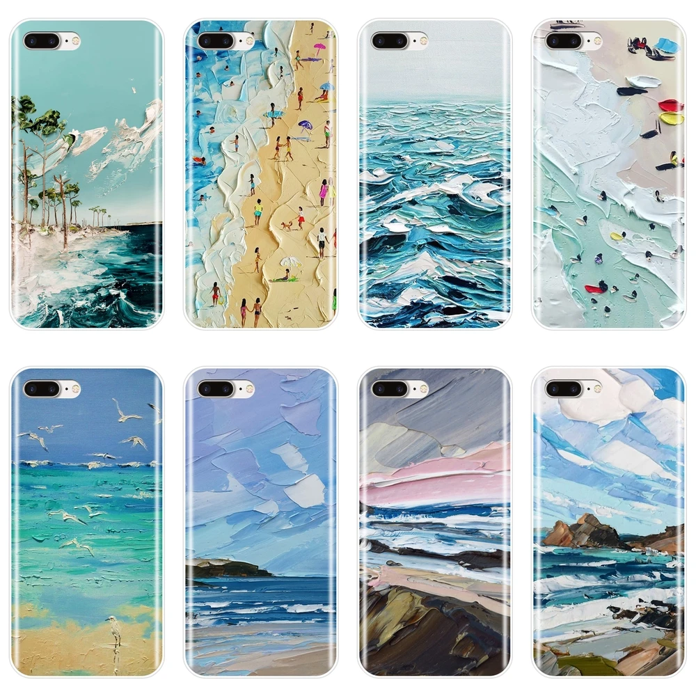 Чехол-накладка для iPhone X XR XS MAX 8 7 6 S мягкий силиконовый художественный чехол с
