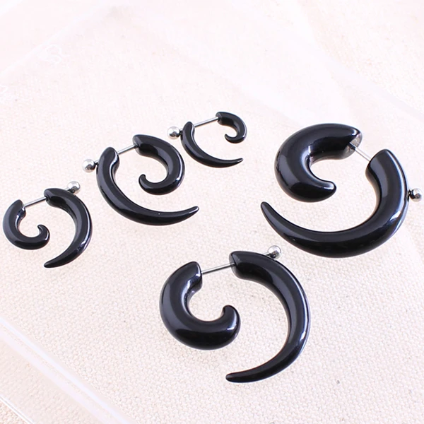 Fashion Fake Spiral Ear Tapers Snail Ear Expanders 1 pair men women 3/4/5/6/8 mm body jewelry plug pircing