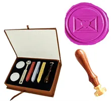 Love Heart Letter Envelope Custom Picture Logo Vintage Wedding Invitation Wax Seal Sealing Stamp Sticks Spoon Gift Box Set Kit