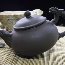 Чайный сервиз кунгфу из Китая, старый Фиолетовый Глиняный Чайник, подлинный чайник, подарочный набор на заказ, темно-красный эмалированный керамический чайник с драконом, чайник zisha