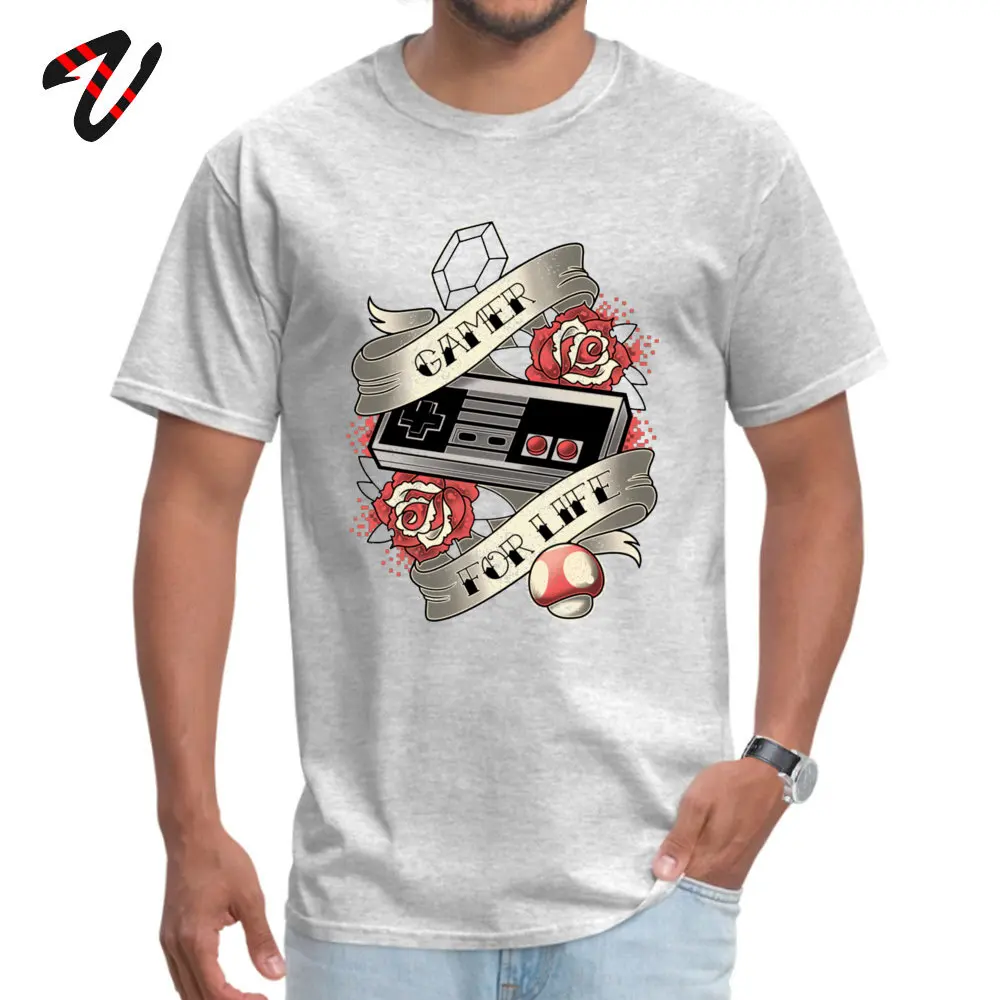 Men's T Shirt Gamer For Life Casual Tops T Shirt Cotton Crew Neck Short Sleeve Design Tops Shirt Labor Day Drop Shipping Gamer For Life -18597 grey