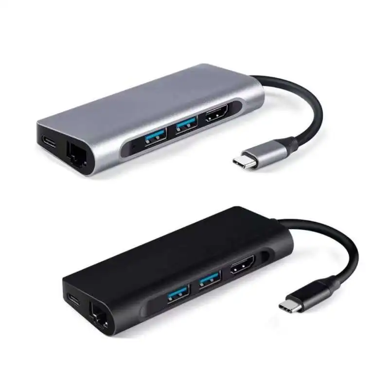 USB C док-станция для ноутбука USB 3,0 HDMI RJ45 Gigabit PD Fealushon для MacBook samsung Galaxy S9/S8/S8+ type C док-станция