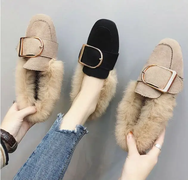

2018 Girls Gift trendy female shoes with Metal decoration lady mocassin Black Ankle Boots for Women promotion