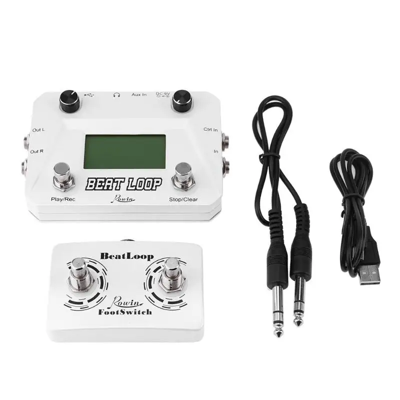 

BEAT LOOP Loop Recording Guitar Effect Pedal Looper Built-in 40 Drum Sounds with Footswitch Jack LCD Display USB Cable
