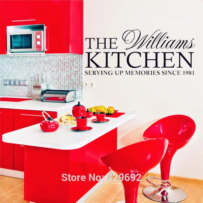 Personalized Family Kitchen Wall Decals Wall Stickers Home Decor Modern Style Stickers For Wall Decoration Kitchen Wall Stickers