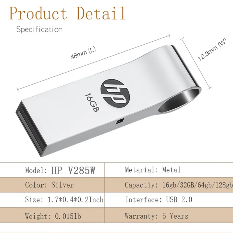 Hp флешки Personalizada 16 ГБ 32 64 новый металл USB флешка V285W флэш памяти OTG диск на ключ