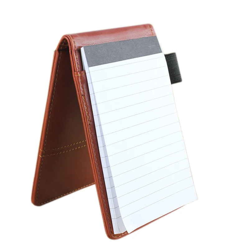 PU Leather Pocket Notebook Cover Jotter Organizer Memo Pad Holder with