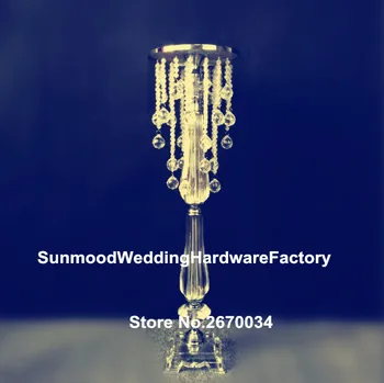 

70cm acrylic ceystal trumpet vase wedding talbe centerpiece trumpet flower holder