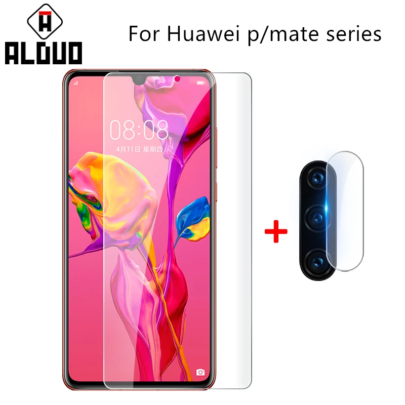 2 в 1 закаленное стекло для huawei p30 p30lite p20pro p20lite Mate20 X pro lite Защитная пленка экрана P