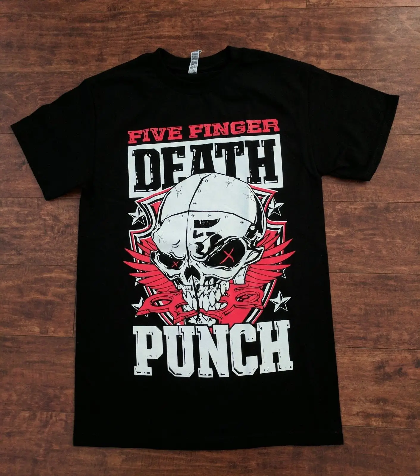 

FIVE FINGER DEATH PUNCH SKULL HEAD HEAVY METAL T SHIRT