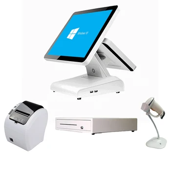 Full set of dual sreen 15+12inch pos system cash register point of sales pos machine
