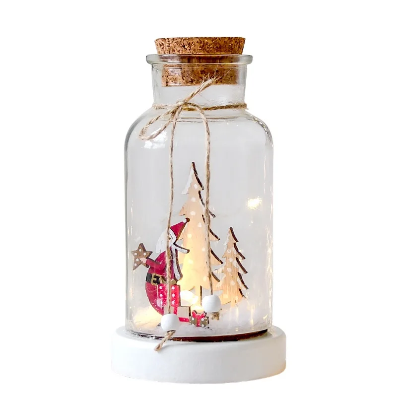 Рождественский светодиодный светильник s из искусственного стекла, сказочный светильник s, новогодние украшения для дома, уличный светильник, снежный шар с оленем, подарки Navidad