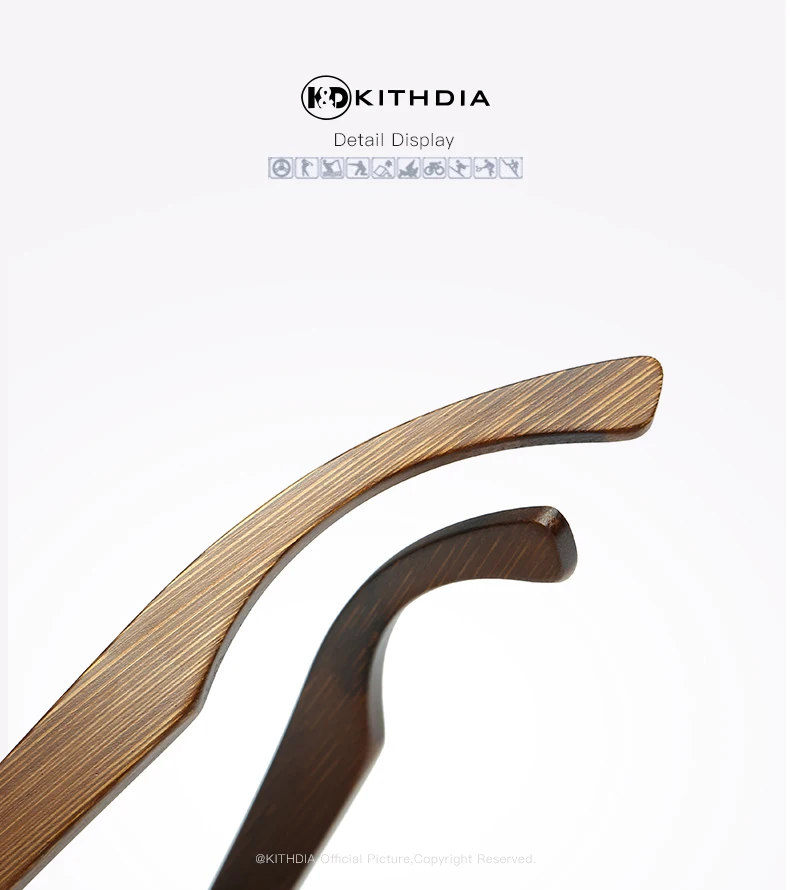 KITHDIA брендовые Дизайнерские мужские деревянные бамбуковые солнцезащитные очки Новые поляризованные деревянные солнцезащитные очки деревянная коробка Ретро винтажные очки# KD028