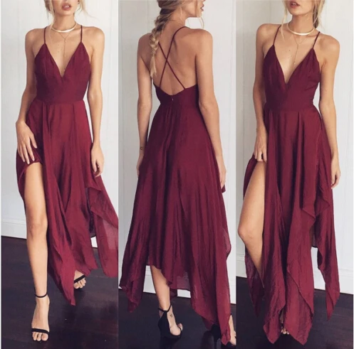 

US STOCK Women Clothing Dresses Party Sleeveless Deep V Neck Ladies Casual Beach Dress Sundress Women