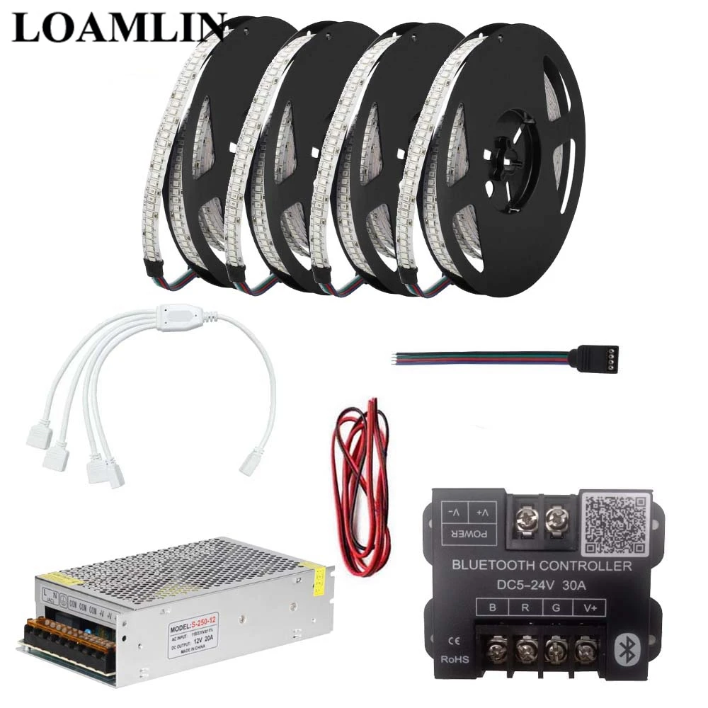 

RGB Led Strip 2835SMD 234Leds/m Flexible Light With Bluetooth RGB Led Controller DC12V Led Power Transformer Kit 5M 10M 15M 20M