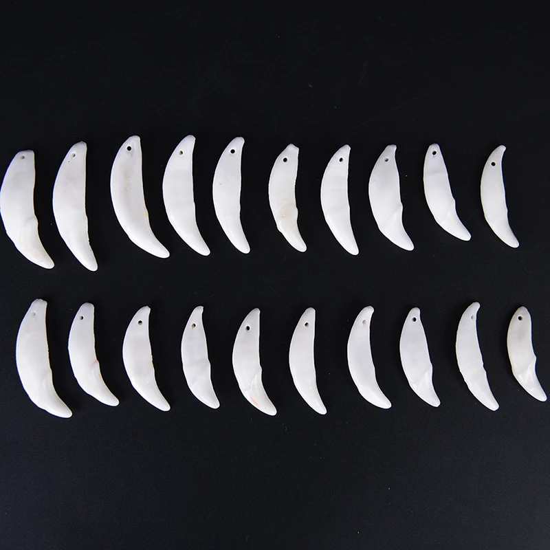

10PCS/5PCS White Dog Tooth Natural Bone Beads Pendants For Diy Jewelry Making Fashion Jewelry Accessories