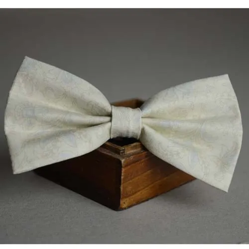 

Vintage off white bow tie,floral white necktie,white ties for men, white butterfly tie mens,boys neckwear