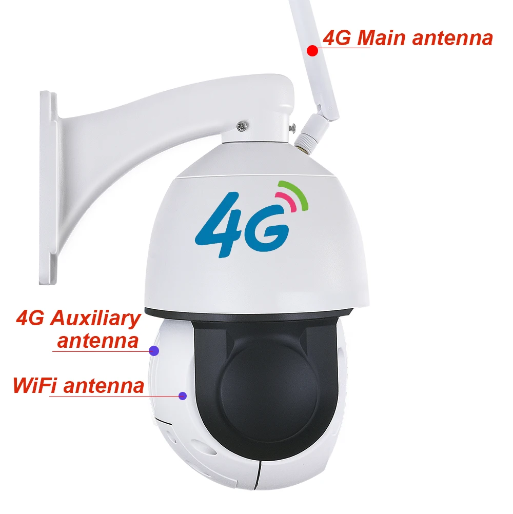 Беспроводная IP камера 4G скоростная 1080P 20X Zoom IR SD слот наружная Onvif P2P аудио IO|Камеры