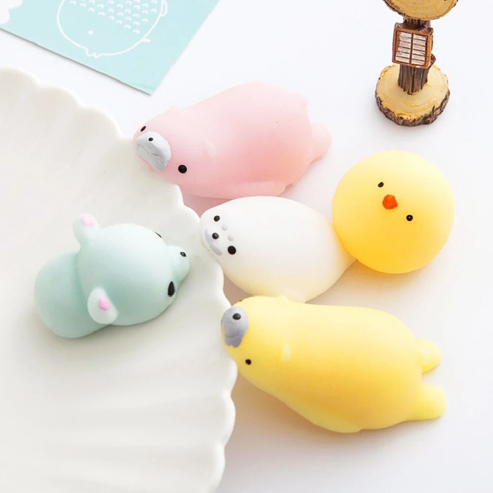 

Squishy Kawaii Animal Antistress cute cat seal pig Squeeze Mochi Rising toys soft sticky Funny mini Stress Relief toys Doll kids