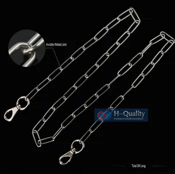 

Great L Size Stainless Steel 304 ( 2M Long 3.0MM Dia) Long Link Chain Harness, Drag Chain, Pet Chain With Two Snap Hooks