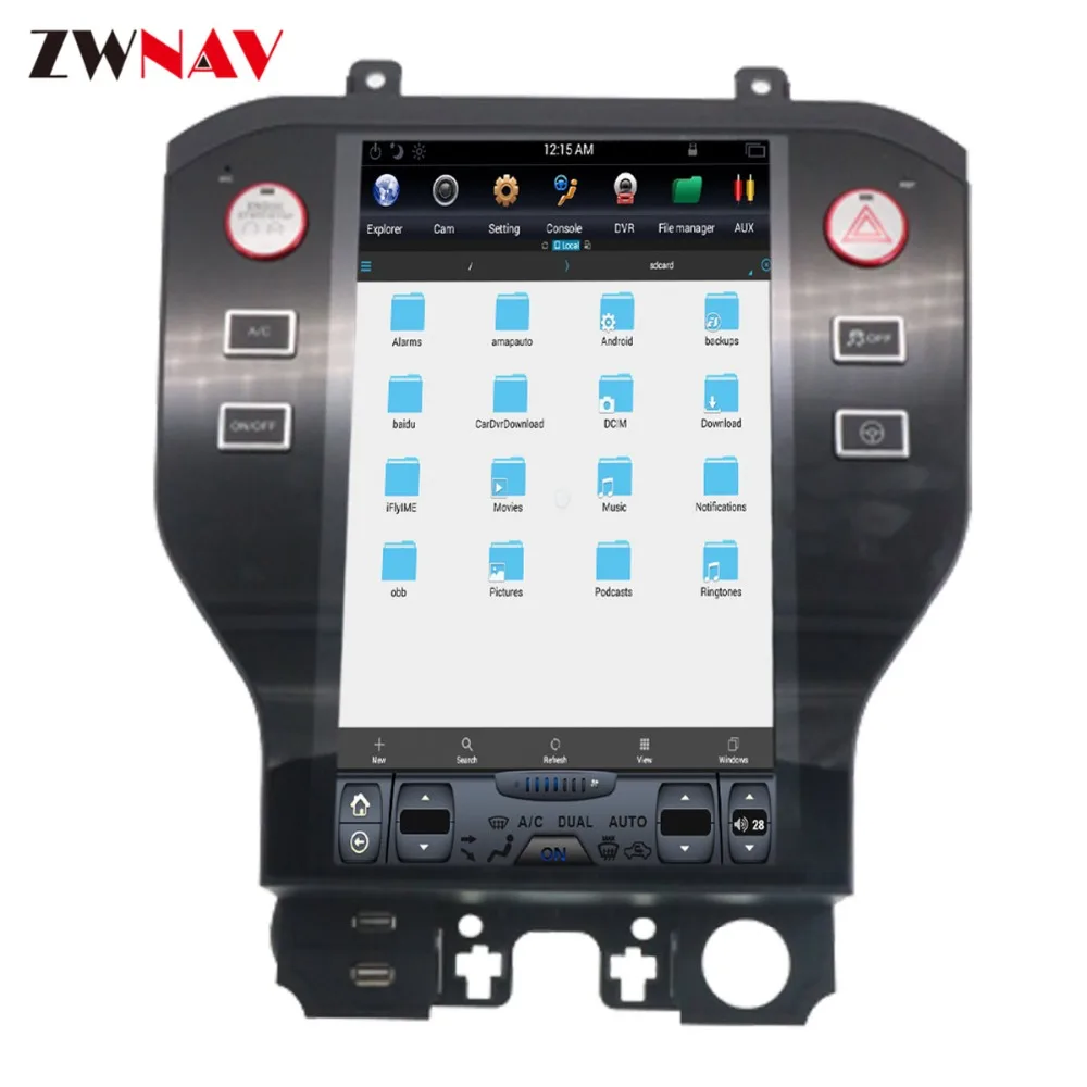 Discount ZWNVA Tesla style Screen Newest Android 7.1 Car DVD Player GPS Navigation Radio Screen For Ford Mustang MK6 2015 2016 2017 3