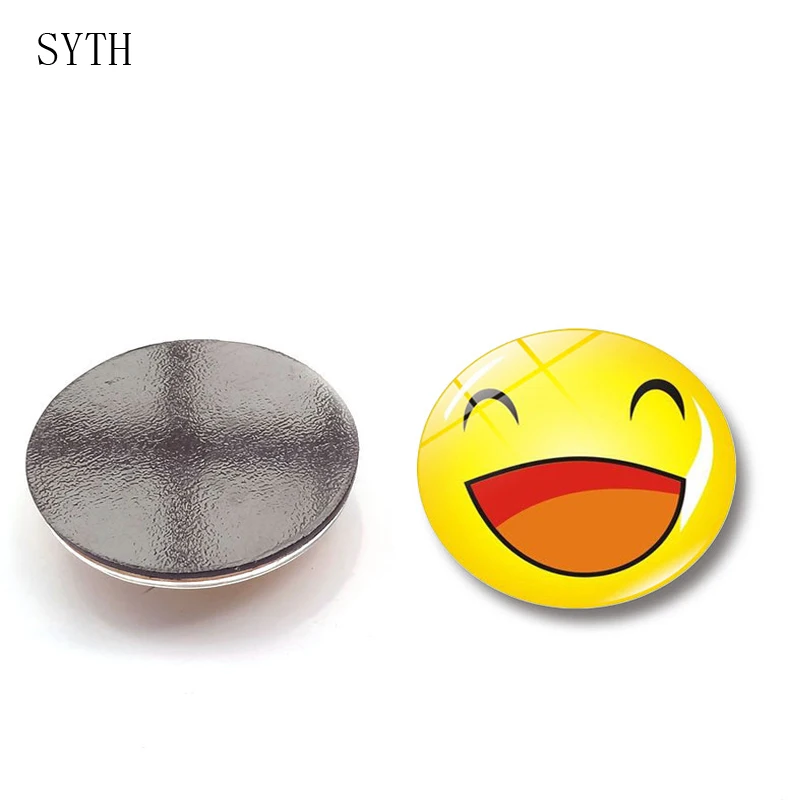 SYTH / pieces Glass Dome Round Cute Smile Emoji Face Expressions