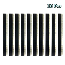  40 Pin 1x40 Single Row Male and Female 2.54 Breakable Pin Header PCB JST Connector Strip for Arduino Black 