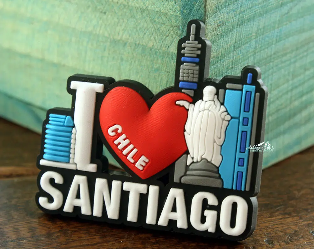 Santiago, Chile Tourist Travel Souvenir Rubber Fridge Funny GIFT