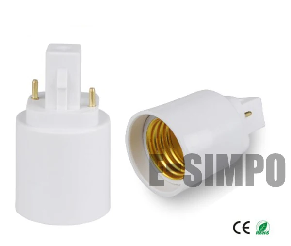 

15pcs 2Pin CFL G24 to E27 Lamp base adapter G24d to E26 adaptor 2P 21.8mm G24 to E26/E27 Lamp Base Converter CE,Rohs,