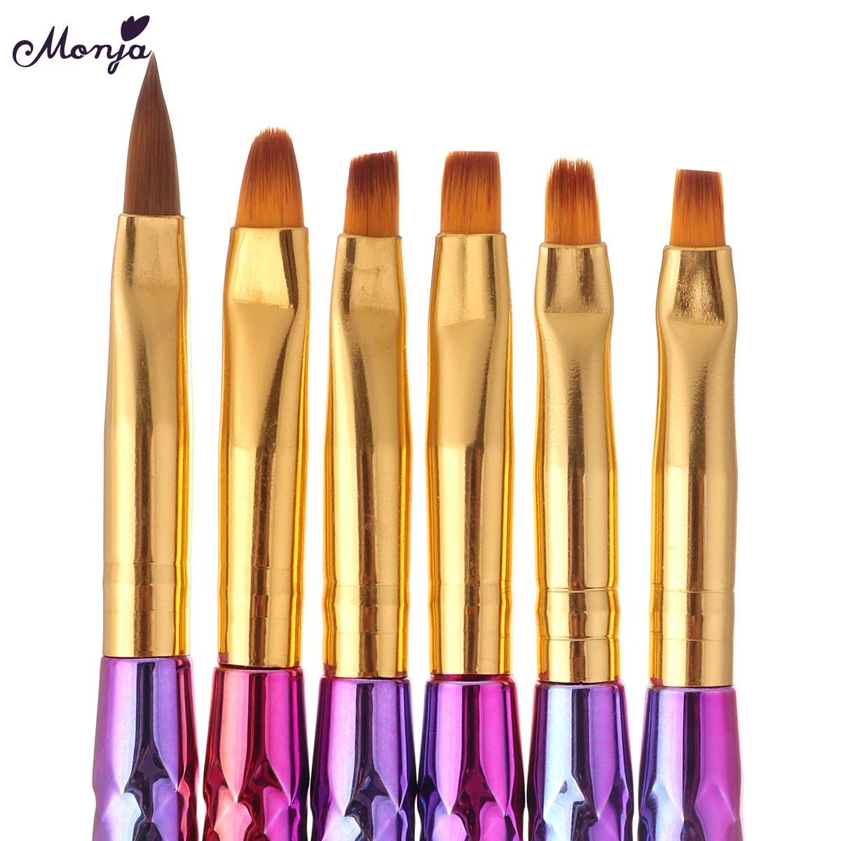 Monja Nail Art Русалка акриловая УФ Гелевая Расширительная кисточка для гравировки