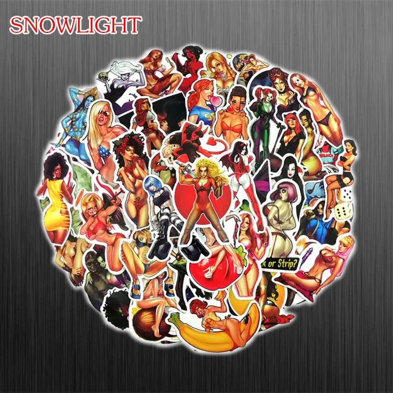35Pcs/lot Tease Devil Girl Sexy Beauty Girls Pvc Waterproof Stickers For Laptop Motorcycle Skateboard Luggage Decal Toy Sticker
