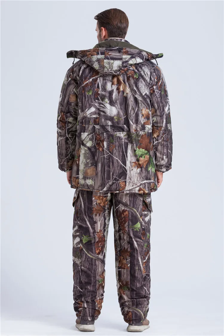 Мультикам Униформа зимние джунгли; бионический камуфляж тактический Костюм утолщаются размера плюс Снайпер костюм Охота Водонепроницаемый L~ 4XL CF27
