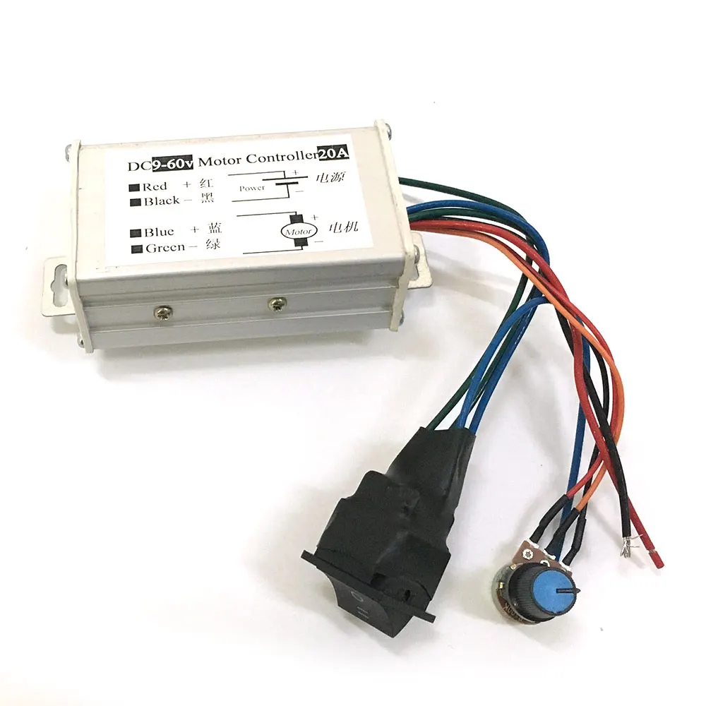 EBOWAN 20A 1200W DC 9v 12v 24v 36v 48v 60v DC PWM Brush Motor Speed