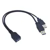 USB 3.0 Female to Dual USB Male Extra Power Data Y Extension Cable for 2.5