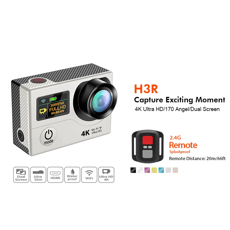 Action Camera Original Eken H3R / H3 Ultra 4K HD 2.0