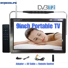 Breezelife TV Portátil TV Led TV Portátil de 9 pulgadas Portátil Coche DVBT2 HDMI Llevó la Caja de Presentación de Entrada HDMI HD Lcd Digital Portátil TV