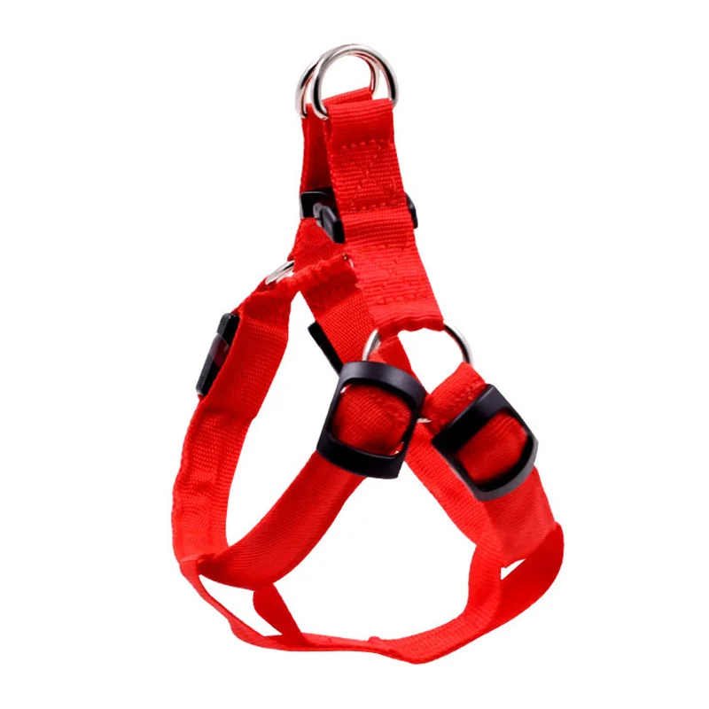 PET Nylon LED Dog Harness Pet Cat Dog Collar Harness Vest Safety Lighted Dog Harness Pet Dogs Luminous Fluorescent Collars