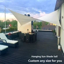 Custom Anysize Square Outdoor Sun Shade Sail HDPE PU Polyester Waterproof Cloth 100% Shading Courtyard Balcony Carport Awning