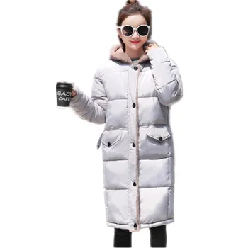 

Long Sleeve Winter Women Coats 2018New Arrival Down Cotton Jacket Female Hooded Soft Loose Button Thicken Padded Warm CoatCQ2294