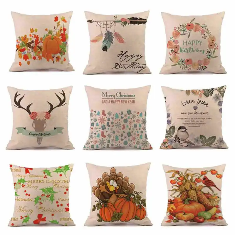 Cute Cartoon Cushion Cover Throw Pillow Case Animal Printed Cushion Case Pillow Cover For Car Sofa Decoration #3o10#f (8)