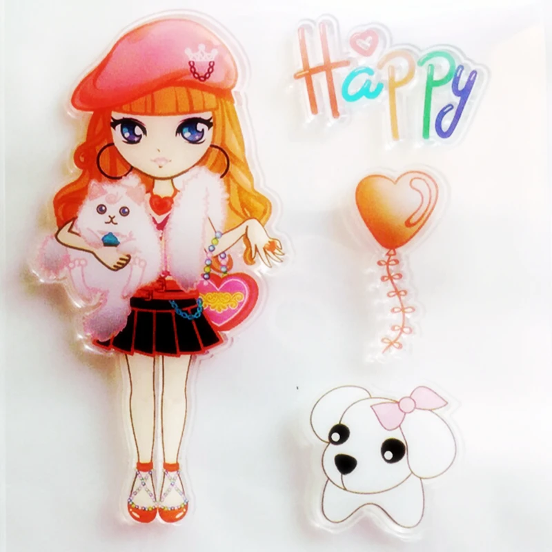 

YLCS372 Girl Silicone Clear Stamps For Scrapbooking DIY Photo Album Cards Decoration Transparent Stamp Craft Clear Stamp New