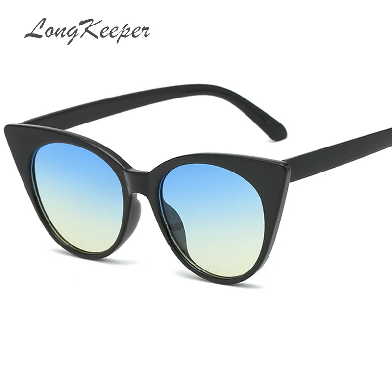 2019 Новый Cat Eye Для женщин солнцезащитные очки Тонированные Цвет объектив Для мужчин Винтаж в форме Солнцезащитные очки женские очки